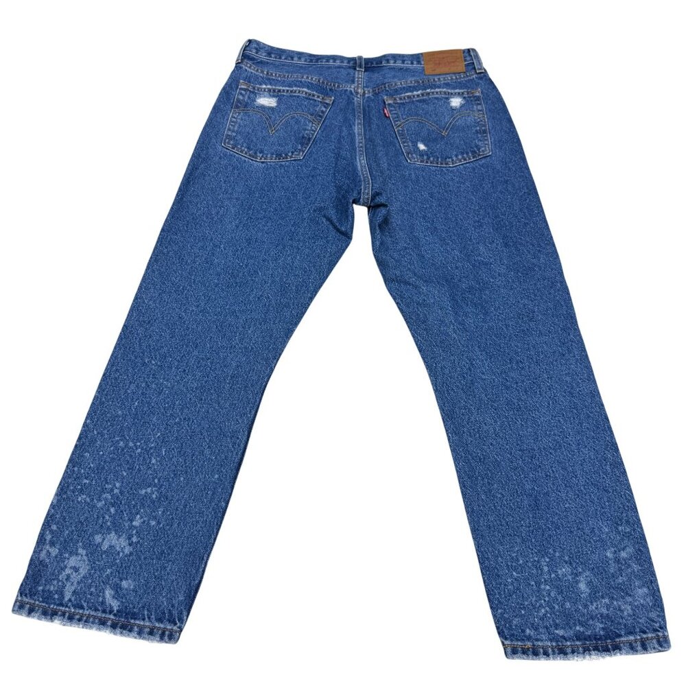 Levi's Premium 501 Womens Blue Jean Pants Distressed Button Fly, Size 31/26 NWT - Picture 2 of 13